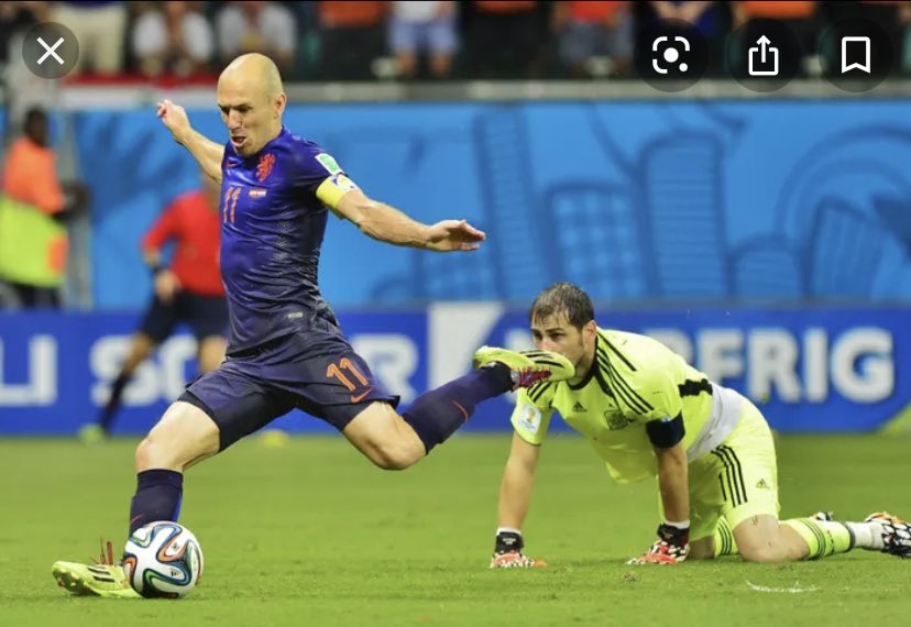 2014 WC: Robben was a different beast that WC as he carried a mid Netherlands side to the semi finals losing only by penalties. Also he got his revenge on Spain by brutally destroying them 5-1 with 2 goals and a still record speed of 37 km/hr. He deserved the golden ball imho.