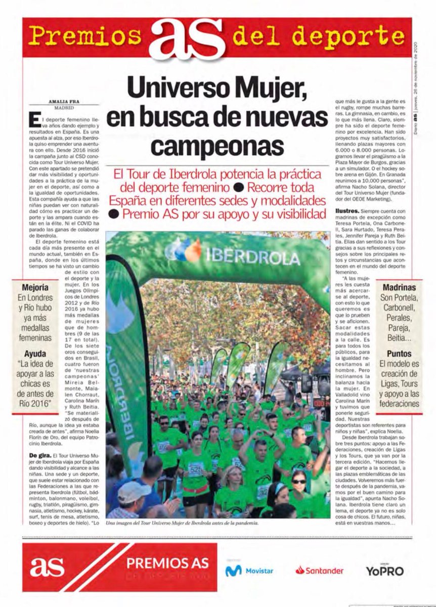 😊 Muy orgullosos, queremos agradecer a la familia que forma el #TourUniversoMujer : <a href="/deportegob/">CSD</a> <a href="/fundaciondepjov/">Fundación Deporte Joven</a>, <a href="/iberdrola/">Iberdrola</a> , federaciones , clubes y deportistas que durante estos 4⃣ años nos han acompañado 💪

¡Este premio también es vuestro! 🏆

 🌐bit.ly/3q3IdZZ