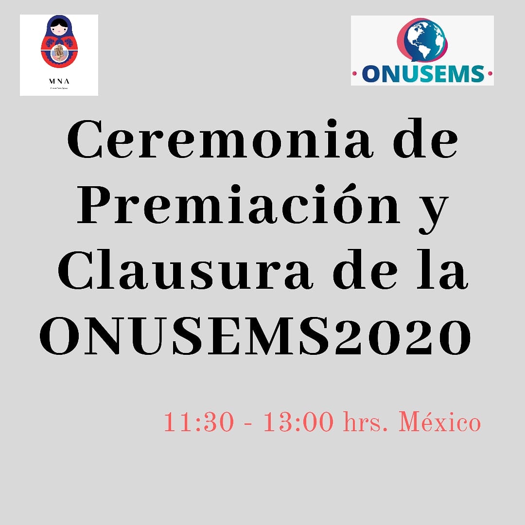 AgencyMoscow's tweet photo. Estamos a unas horas de que se lleve acabo la Ceremonia de Premiación y Clausura del I Modelo de Naciones Unidad.
Te esperamos en la transmisión en vivo por YouTube en el canal GlobalMUNers: https://t.co/R1DdoZM9Ur 

#ONUSEMS2020 #ODS4  #CiudadanosGlobales #SomosMUNers #SomosONU https://t.co/dzn6oV7FUY