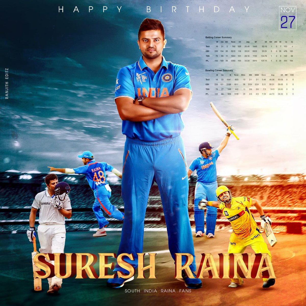 vinothvk33's tweet photo. 😘 Happy Birthday 🥳🕺🥁
   My dear #ChinnaThala 

@ImRaina #HBDSureshRaina #HappyBirthdayRaina https://t.co/kgqo5oRoU9