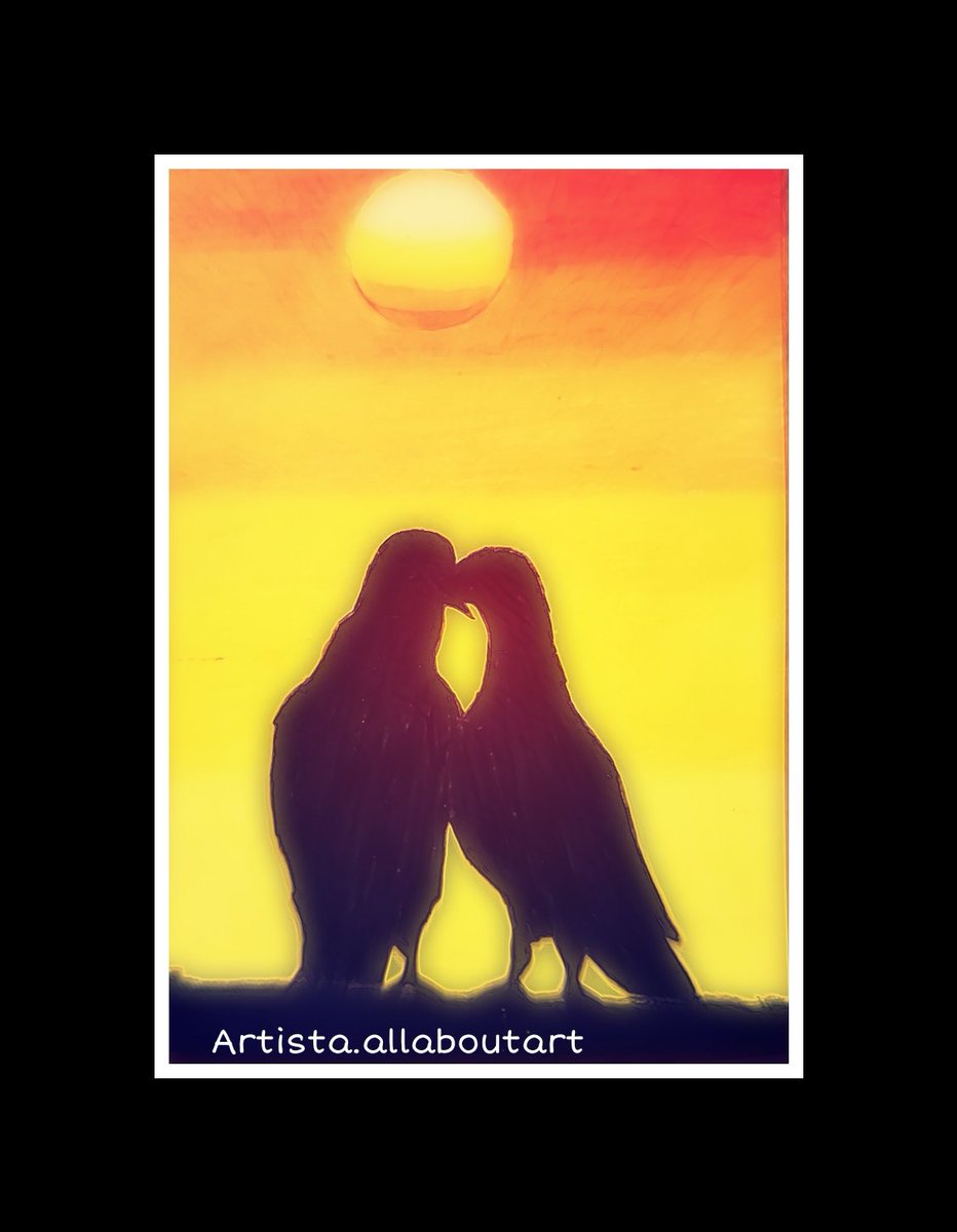 “No bird can fly without opening its wings, and no one can love without exposing their hearts".
.
.

#birdscouples #birdspainting #oilpastelpainting #painting #birds #artoftheday #artontwitter #ArtistOnTwitter