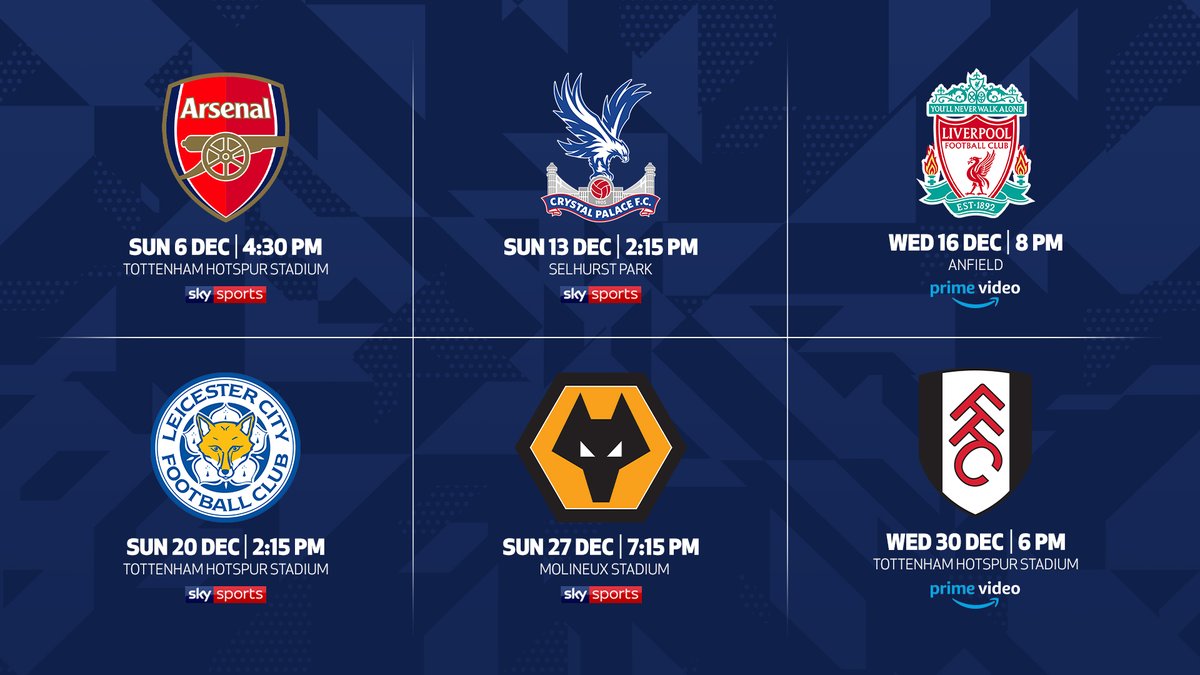 Tottenham Schedule Epl Tv Schedule Matchday 14 How To Watch On Tv