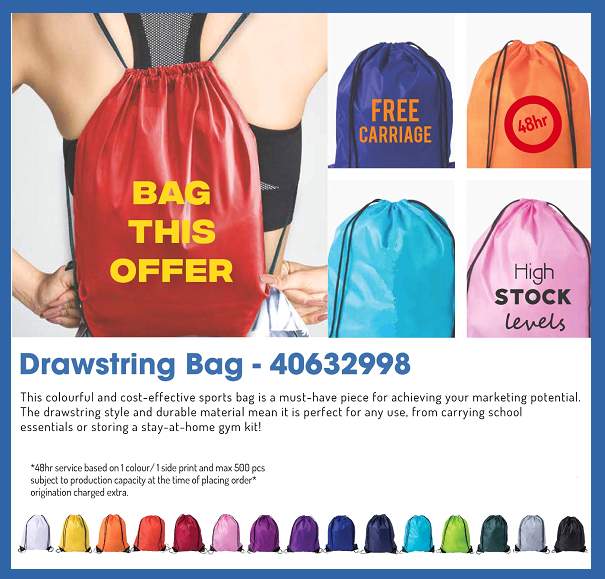 ProductSourcePS's tweet photo. Bag an amazing offer on bestselling Drawstring Bags! ⠀
⠀
Get in touch with your preferred promo product distributor for more information!⠀
⠀
#industry #offer #promo #promotional #products #merchandise #branding #marketing #promomerch #2020 #organised #bags #drawstring #sports https://t.co/BPDIbF5sNu