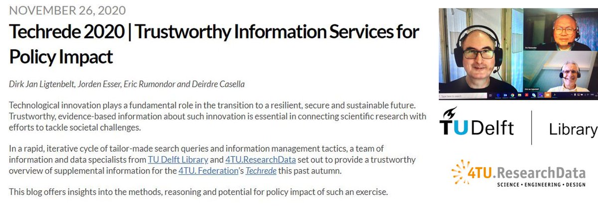 4TUResearchData's tweet photo. With our @tudelftlibrary colleagues we wrote a blog about working with @Techrede_4TU this past summer to provide trustworthy information for policy impact.

👉https://t.co/B8d6kSCAVG

Let us know your thoughts!

#FAIRdata #OpenScience #PolicyImpact #ResearchAnalytics https://t.co/jDP8lp97lX