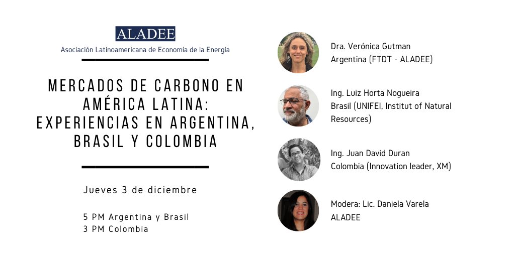 ⚡️ Webinar ALADEE! 

🗓️ Jueves 3 de diciembre 

⏰ 5 PM Argentina y Brasil 
⏰ 3 PM Colombia 

Inscripciones en este link: forms.gle/d63PZk7fN8zzrM…