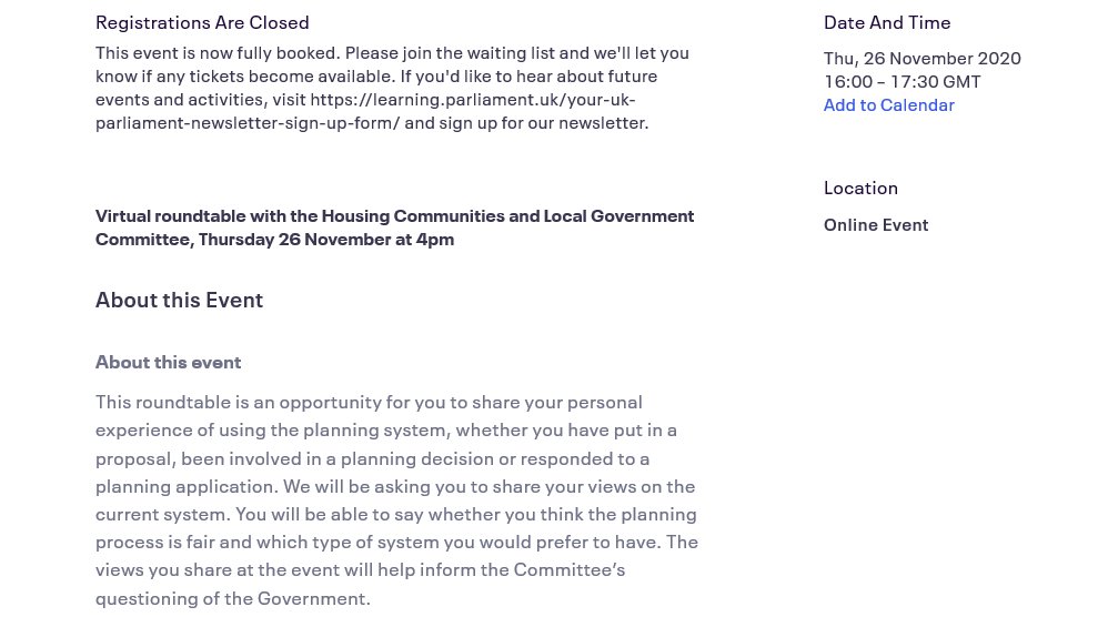 Looking forward to this roundtable hosted by the Housing, Communities, and Local Government Committee discussing #planningreform and the #planningsystem this afternoon~