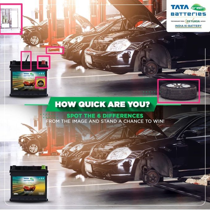 Ashapanchal8's tweet photo. @Tatagreenbatery #IndiaKiBattery #SpotToWin
#TataGreenBattery #TataGreenBatteries

1)Tyre is missing
2)Battery cap colour is
green
3)Tata Battery logo
4)Jack is missing
5)Battery antina is missing
6)Glass window missing

Tag
@Jaic07824845 
@Tamandeep_ 
@aakash_beast786 
@Alpesh_2308 https://t.co/wpjxc0fMpd
