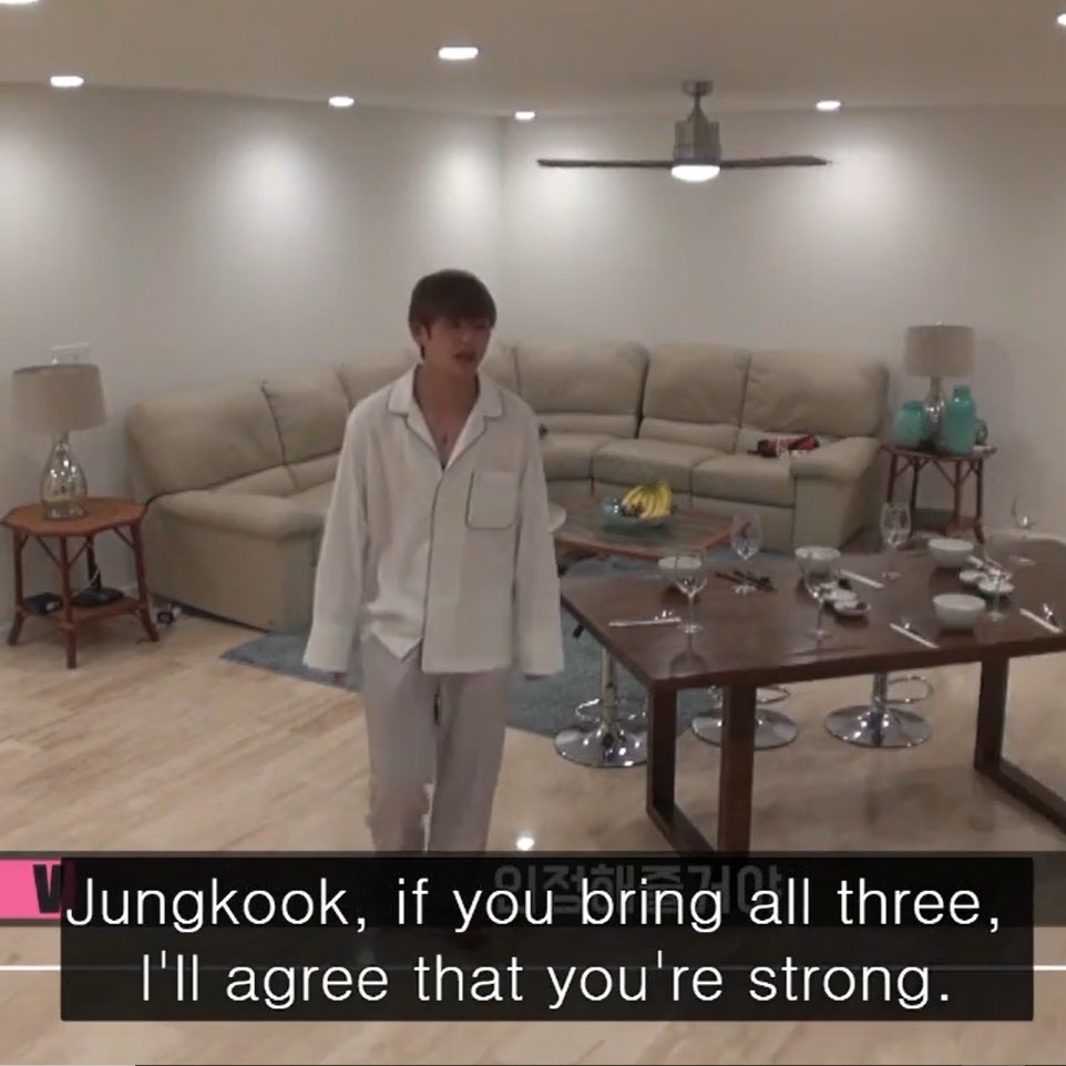 Jungkook really got 3 chairs at once just for taehyung....