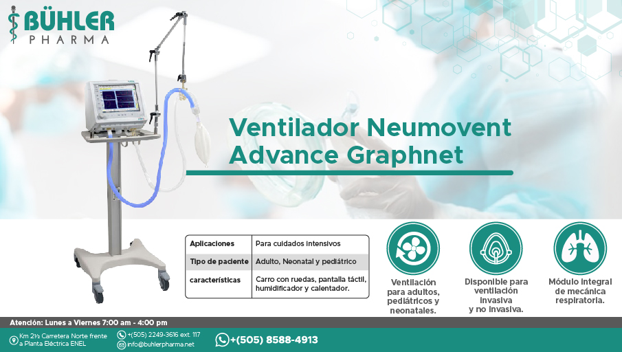 Contamos con todos los dispositivos necesario para el cuidado de los pacientes.

✅ Ventilador Neumovent Advance Graphnet
✅ Nebulizador de 2 salidas 
✅ Mascarilla de ventilación no invasiva
✅ Equipo de succión de secreciones
#Buhlerpharma #medicina #ventilador #nebulizador