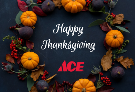 SipsAceHardware's tweet photo. Happy Thanksgiving from our family to yours. We will be closed today, Thursday, November 26th.

#sipspaint #acehardware https://t.co/HIcCHFJXrf