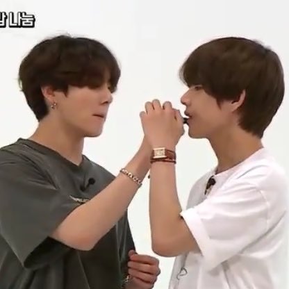 Tae wanted some lip balm and jungkook literally did it for him....his one and only baby 