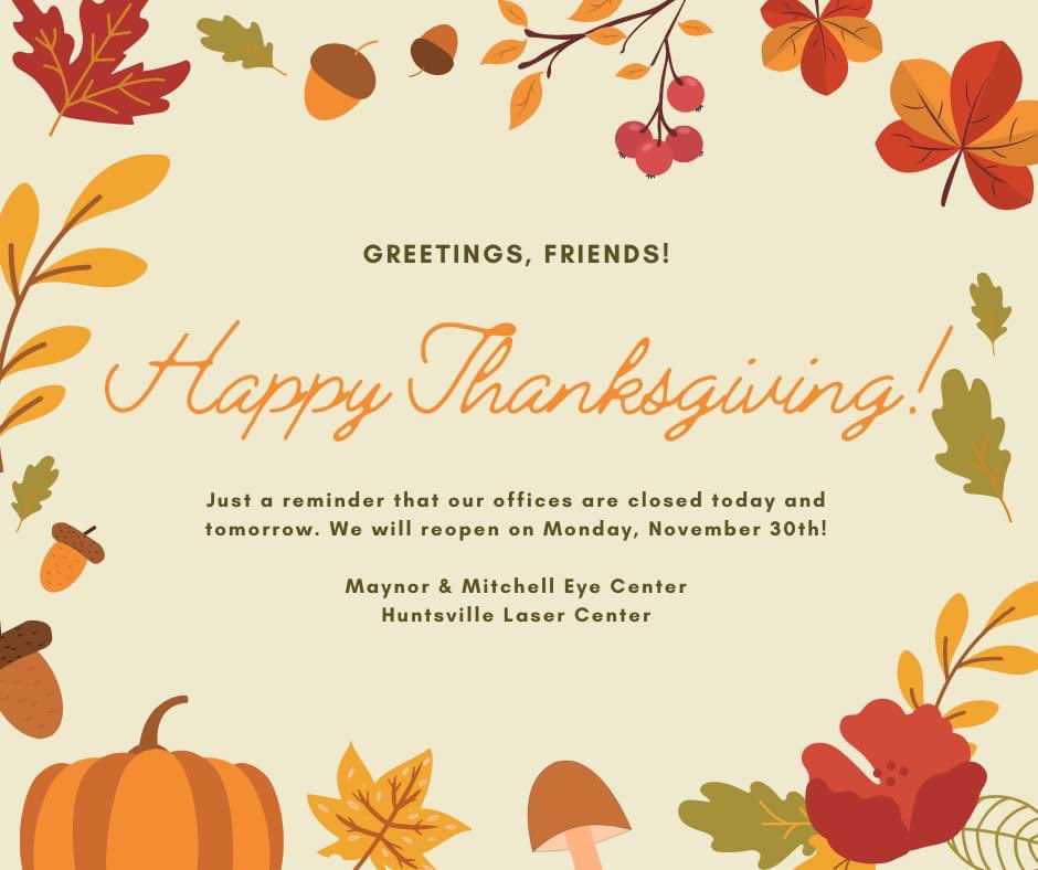 MMECTweets's tweet image. Happy Thanksgiving from Maynor &amp;amp; Mitchell Eye Center