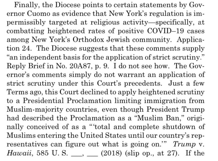 Here’s Sotomayor reminding everybody that the Supreme Court’s alleged vigilance against religious discrimination did not extend to Trump’s “Muslim ban.”