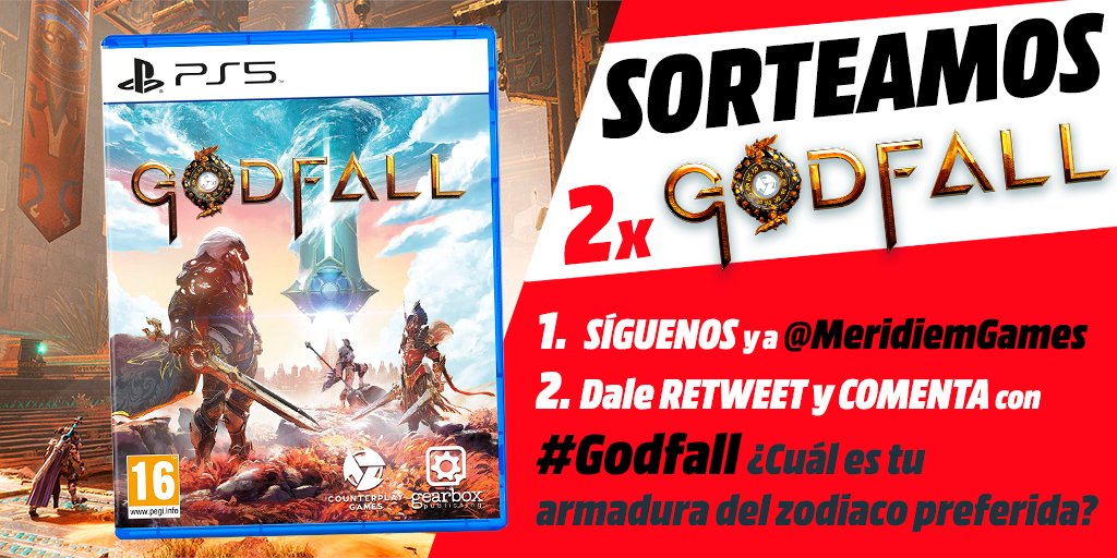 MediaMarktGames's tweet photo. ⚔️SORTEAMOS 2 JUEGAZOS #GodfallPS5 para remontar los reinos elementales y desafiar a Macros⚔️

✅Sigue a @MediaMarkt_es y @MeridiemGames
✅Haz retweet y comenta con #Godfall ¿Cuál es tu armadura del zodiaco preferida?

¿Lo quieres?👉 https://t.co/Ifh7a4fbmz

⏱️#Sorteo Hasta 06/12 https://t.co/aON2TldX9x
