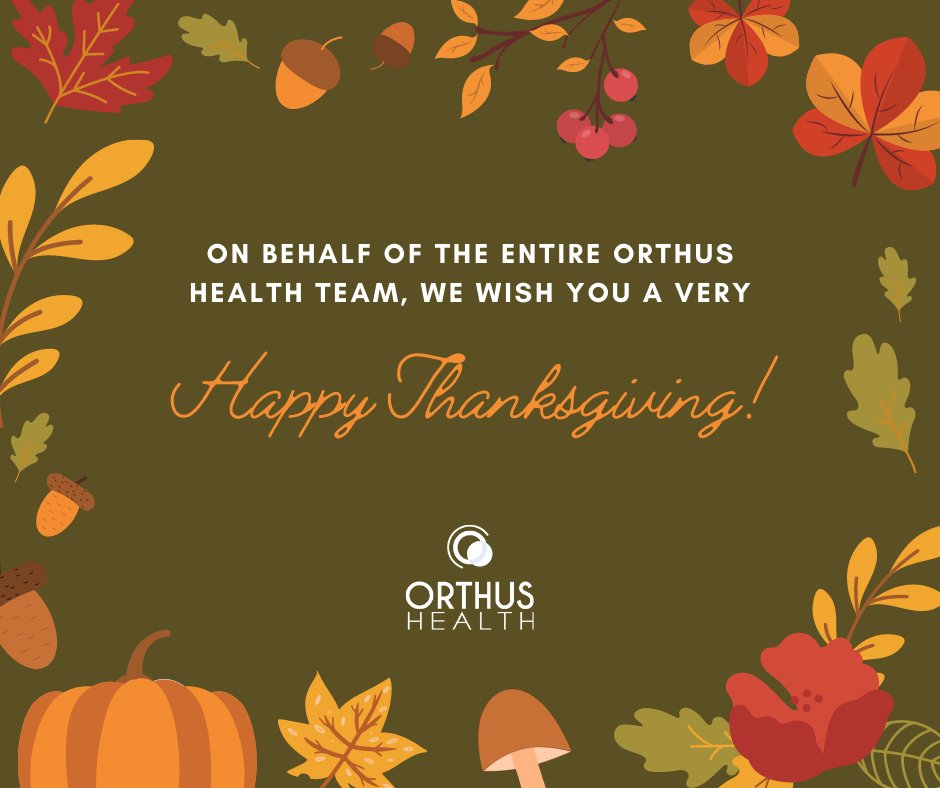 orthushealth's tweet photo. #HappyThanksgiving from all of us at Orthus Health! We wish you and your family a healthy and safe holiday.
Thank you for your support - we are so grateful for the opportunity to make a difference in employee lives through #wellness and #conditionmanagement. https://t.co/VelbbrW6p5