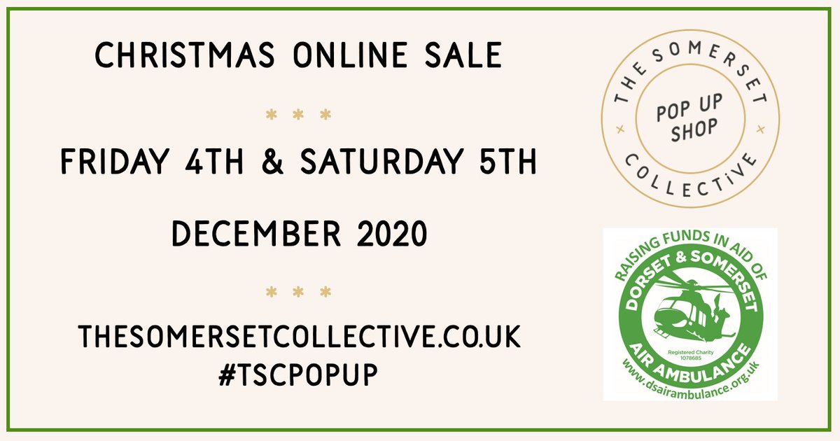 The Somerset Collective (@somcollective) on Twitter photo Just a week to go until our next christmas sale raising money for <a href="/dsairambulance/">Dorset and Somerset Air Ambulance (DSAA)</a> - click the link to find out more. mailchi.mp/898bcd48beb9/o… Just a week to go until our next christmas sale raising money for <a href="/dsairambulance/">Dorset and Somerset Air Ambulance (DSAA)</a> - click the link to find out more. mailchi.mp/898bcd48beb9/o…