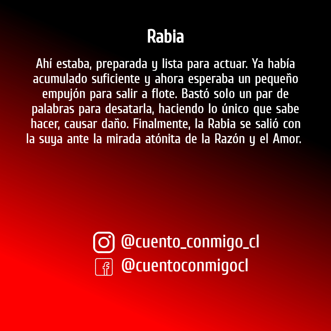 cuento_conmigo_cl on X: Rabia #Cuento #Cuentos #MiniCuento #MiniCuentos  #MicroCuentos #MicroCuento #Rabia #Amor #Razón #Santiago #Chile #Escritos  #Relato #MicroRelato  / X