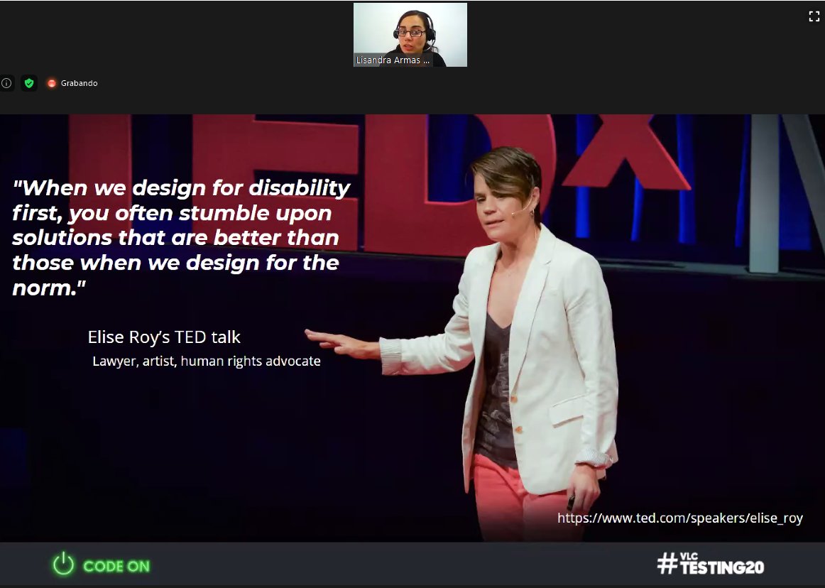 yol_ta's tweet image. #vlctesting20 SHIFT LEFT A11Y: HAZ TU APLICACIÓN ACCESIBLE PARA MÁS DE MIL MILLONES DE USUARIOS #CODEON