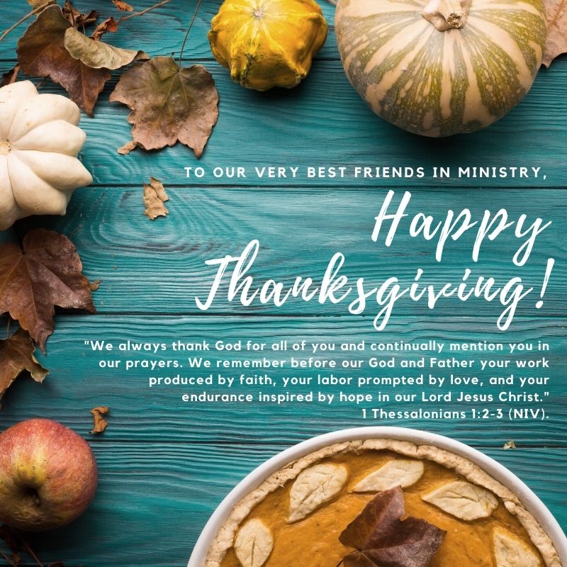 Happy Thanksgiving from our family to yours. We're beyond thankful for our partnership with you to help bring kids and families closer to Jesus!