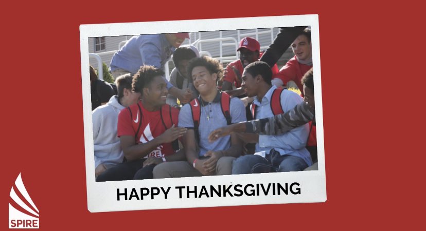 SPIREACAD's tweet photo. Happy Thanksgiving from our SPIRE family to yours! 🦃 
Even in these challenging times, our student athletes have still found so many things to be thankful for! #TheSPIREWay https://t.co/QWKyzj7iqw