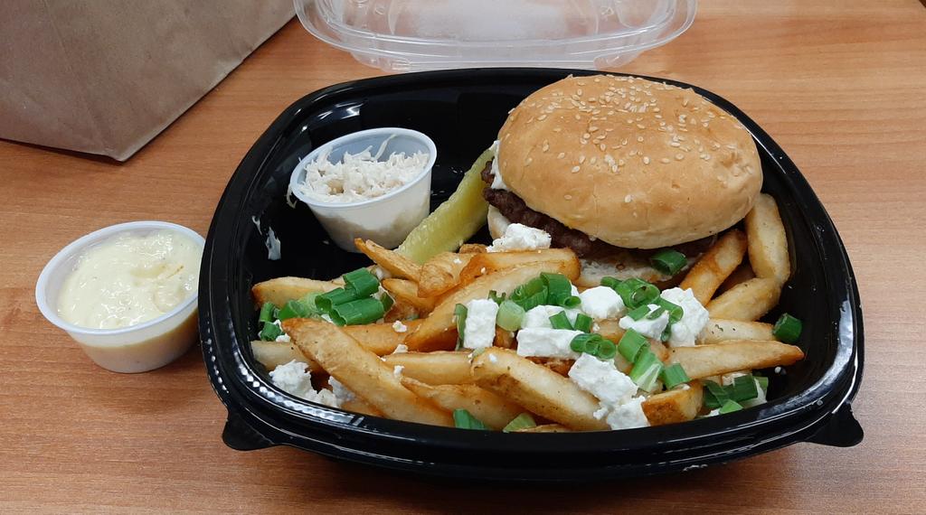 Gladly doing my part to #SupportLocal while restaurants once again close their dining rooms during the pandemic. Today's lunch is a burger and Palladium fries from <a href="/PalladiumFamily/">Palladium Family</a> #ColeHarbour