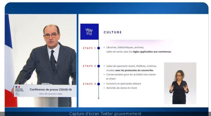RadicalHystery's tweet photo. Pas évoquée oralement pendant la conférence de Jean Castex, la reprise des concerts "debout" est pourtant bien inscrite dans la liste des activités à nouveau autorisées le 20/01/2021 si les conditions sanitaires le permettent ! https://t.co/tJMZ0dI4KC