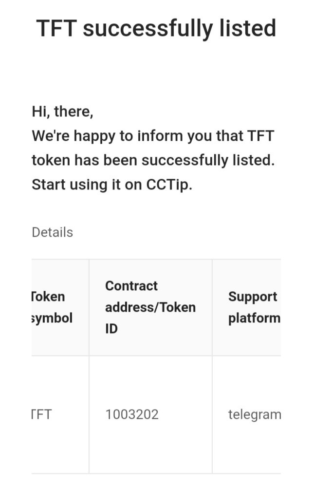TrxFlightTicket's tweet photo. Hello TFT ❤️💙 community, TFT is listed on @cctip_io. You can now send and receive TFT on Telegram via @cctip_io bot 🚀🚀
#TFT #TRX #CCTip #TronFlightTicket https://t.co/c4hOhEhAPQ