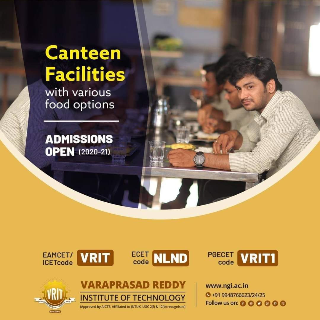 vritcollege's tweet photo. Good food for good thought, We provide the best food options for students to make them feel comfortable
Call us @9948766623
Visit us @https://www.ngi.ac.in/
#vrit_engineering_college #vrit_college #college #engineering_college #BTech #students #CSE #ece #mtech https://t.co/S3BJbA1Tyi