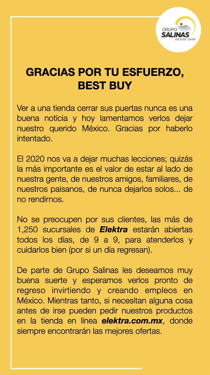 aalonsoh7's tweet photo. No hay un empresario más miserable que Ricardo Salinas Pliego, nada más fraudulento que Elektra, ni más manipulador de información como TV Azteca superando incluso a Televisa. Por eso es amigo de #LopezGobiernoFallido 
Buena respuesta de #bestbuymexico #ElFraudeAztecaY https://t.co/unEHpkNmWK