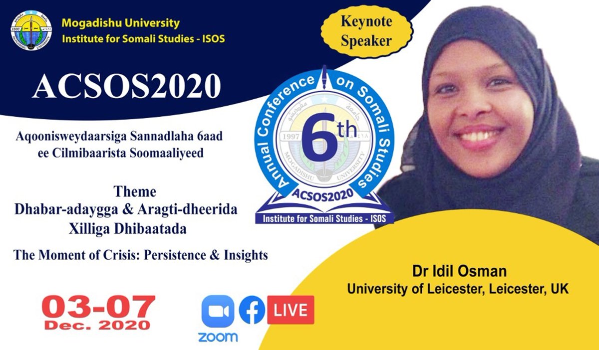 isosinstitute's tweet photo. ACSOS2020 sharaf bay u tahay in xeeldheerayaasha hadaljeedinta ay ka mid tahay Dr @idil_osman oo ah khabiir dhanka saxaafadda.
@MogUniver
#ACSOS2020 #isosinstitute https://t.co/SYafoWs3mr