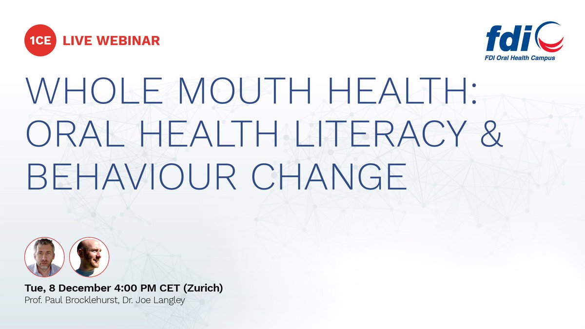 Interested in behaviour change? Join this #webinar and learn more about what enables models to sustain good #OralHealth fdi.ngo/wmhwebinar #WholeMouthHealth