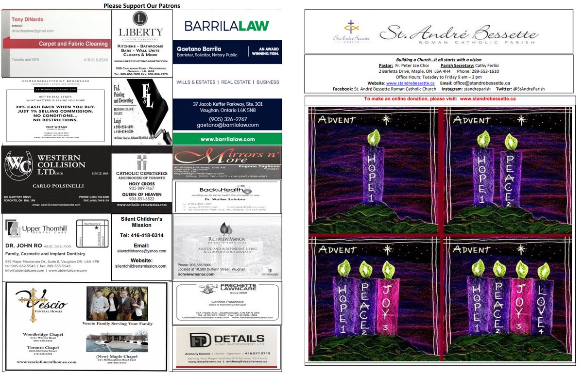 StAndreParish's tweet image. Keeping you informed. @StCecilia_ycdsb @sra_ycdsb @WigstonJennifer @RoseTrustee @4mycommunity @marilyniafrate @WomenofthewordT #firstweekofadvent @archtoronto