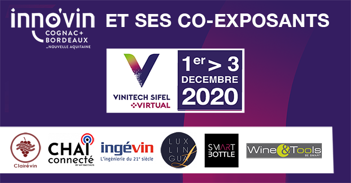 Inno_vin's tweet photo. Retrouvez-nous du 1er au 3 déc sur #VinitechSifel avec nos co-exposants @ClaireoSolution @lux_lingua @SmartbottleWine #ChaiConnecté #Ingevin #WineAndTools
👉https://t.co/SN3CUMmNfo
#environnement #équipement #vinification #numérique #construction #ingénierie #marketing #VSvirtual https://t.co/n9sVKPVpMP