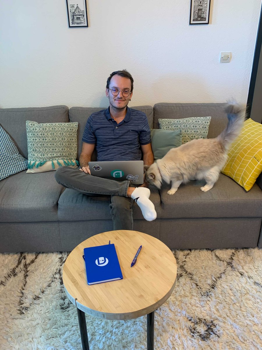 ThisIsIntact's tweet photo. **Nouveau talent chez in-Tact**

Nous souhaitons la bienvenue à Félix Boquet et son chat chez in-Tact Toulouse !
Spoiler alert : l’un des deux est développeur mobile ! 😉

A très vite Félix 🤟

#newcomer #toulouse #developer #dev #app #mobile #agency #agencylife #intact #cat https://t.co/VUL9ijwotl