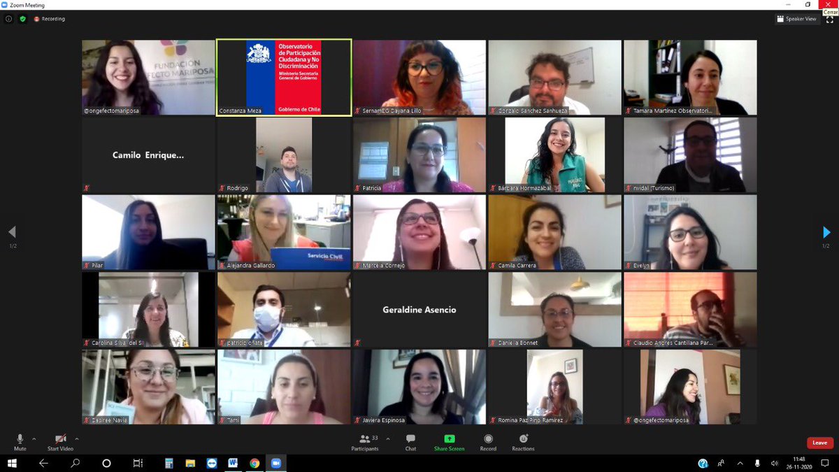OPCND_Segegob's tweet photo. ❗️Hoy tuvimos una nueva jornada del conversatorio sobre “Violencia de Género en Espacios Virtuales”, en conjunto con la @ongefectom y la participación especial de @sernamegchile Agradecemos a los Encargados Ministeriales de No Discriminación por su participación. 👏🏼👏🏼 https://t.co/VWtmkU2Muv