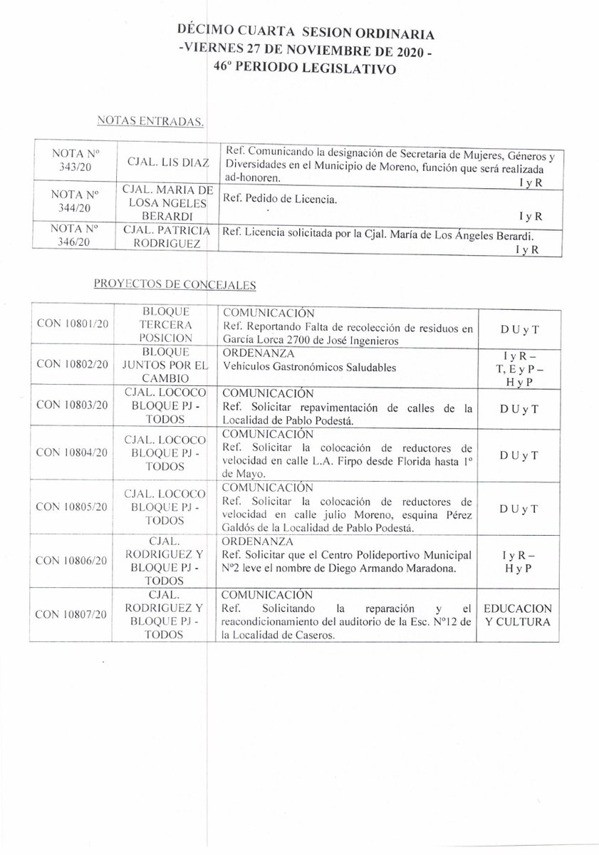 HCD3F's tweet image. Orden del día para la 14° Sesión Ordinaria del 2020.

@sergioiacovino 
Se tomarán las medidas de protección y distanciamiento necesarias para cuidarnos entre todos.

Lo podes seguir en vivo mañana por:
fb.me/HCD3F