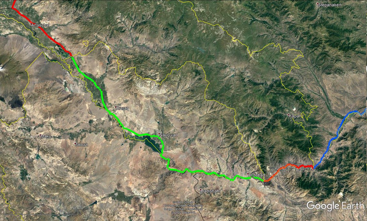 Further west, in the Azeri  #Nakhchivan ( #Naxçıvan) exclave, the railway line is operational (also passenger trains) and partially even electrified.For some train photos have a look at  https://ru-railway.livejournal.com/2316573.html  and  https://ru-railway.livejournal.com/1600725.html 
