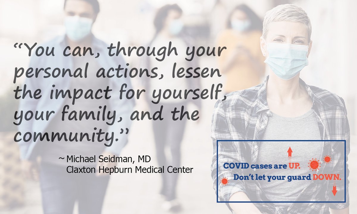 HealthLewis's tweet photo. "You can, through your personal actions, lessen the impact for yourself, your family, and the community." 

-Michael Seidman, MD at Claxton Hepburn Medical Center https://t.co/M8o3XKa9hi