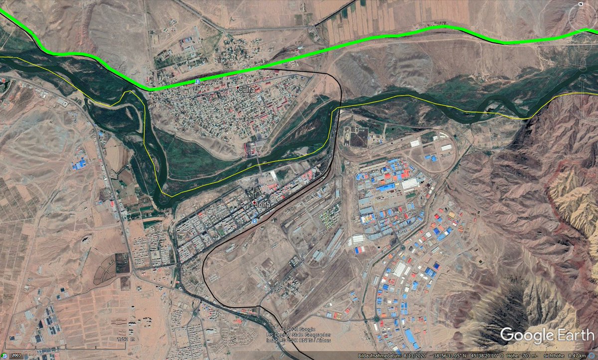 There is also a cross-border route into Iran at Culfa /Jolfa , which was used by the direct Moscow - Tehran service mentioned earlier in this thread....The bogie-changing facilities (Iran uses 1435mm standard gauge) seem to be installed at Jolfa (Iran)