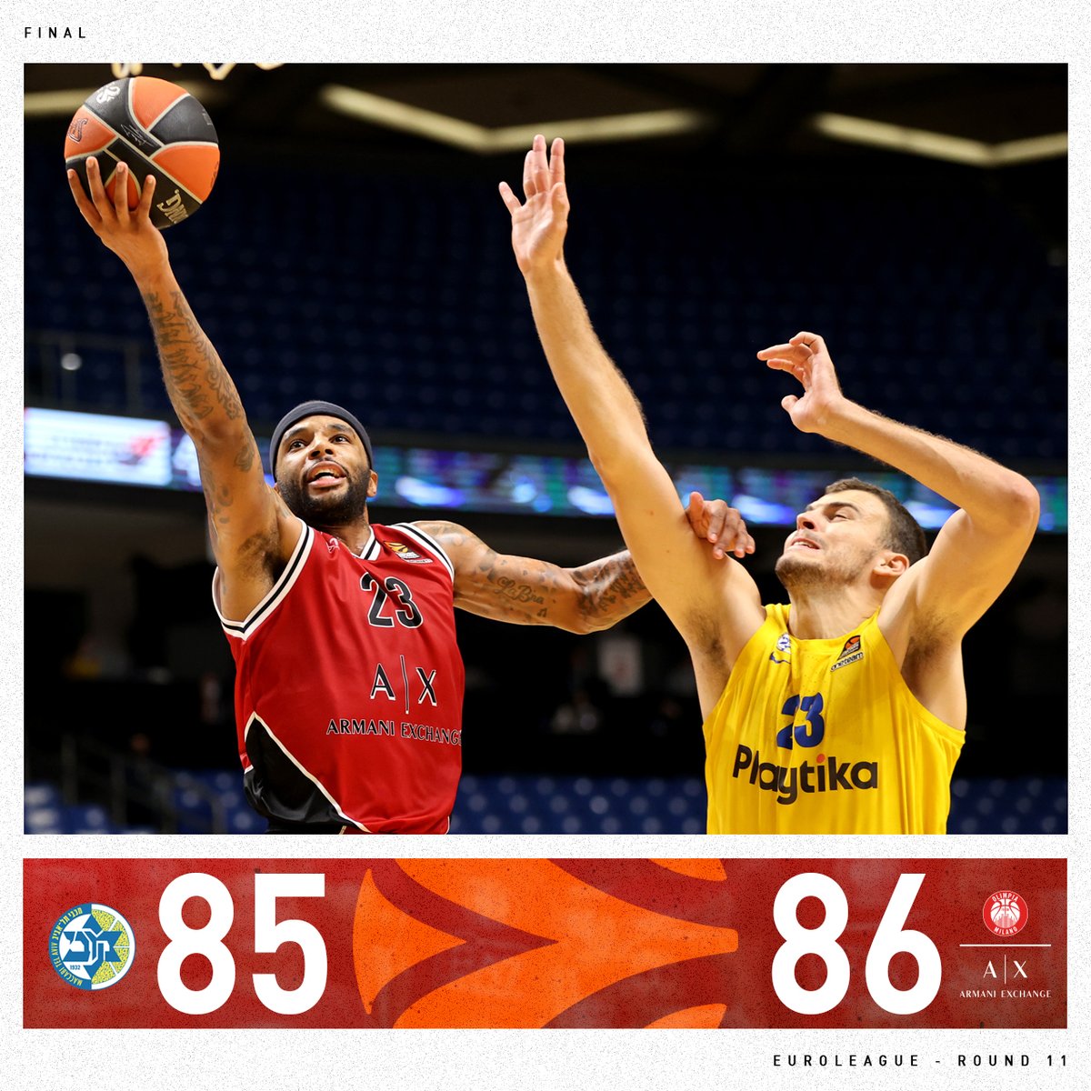 Dopo il canestro da 4 di Punter, arriva il missile vincente di Malcolm Delaney: 86-85 ⚪🔴➡ bit.ly/2HLmaGk

📊 Punter 18, Delaney 16, Shields 14, Hines 12, Rodriguez 10, Brooks 7, Micov 6, Roll 2, Tarczewski 1

#insieme #EuroLeague #MTAAXM #ForzaOlimpia