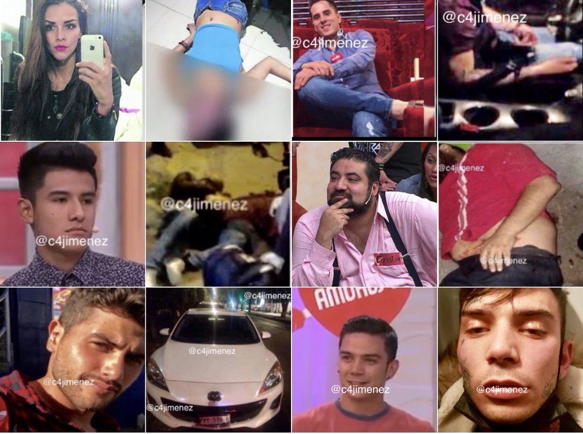ACRIBILLADOS, BALEADOS, PRESOS…
Así los concursantes de @EnamorandonosTV de <a href="/Azteca/">TV Azteca</a> 
-Michel ESTRANGULADA 
-Brian del Prado ACRIBILLADO 
-Jonathan Fuentes ACRIBILLADO
-Cristhian Sanchez ASESINADO
-Juan Pablo Santana BALEADO
-Harold Quesada DETENIDO
A todos los halló <a href="/SSC_CDMX/">SSC CDMX</a>