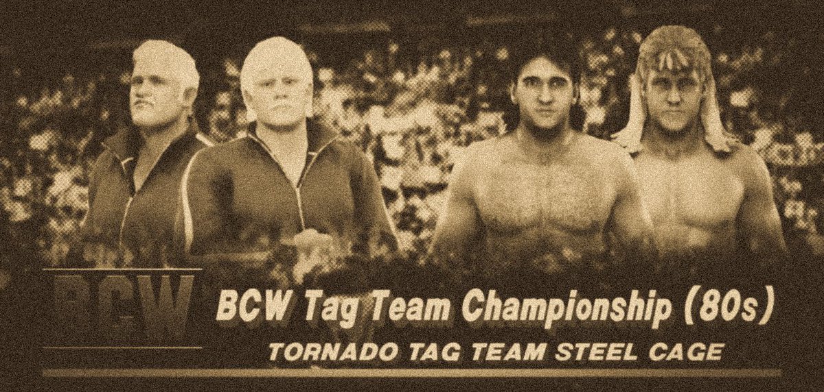 floydbanks2k26's tweet photo. #BladeAndSteele, the #MegaStars, lost the titles to #RickyMorton & #RobertGibson, the #RockAndRollExpress . No the new #BCWTagTeamChampions battle #BarronBlade & #SimonSteele in a Steel Cage. #WWE2K19 #XboxShare #BCWUniverse #BCWMedia #BCWClassics #BCW80s #BCW https://t.co/WEyPAfitKM