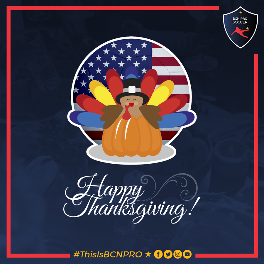 BCNPROSoccer_'s tweet photo. 🎉🦃 We want to wish a very Happy Thanksgiving to all our american friends 🇺🇸🤝

#ThisIsBCNPRO ⭐️
#BCNPROElite ⚡️⚽️ https://t.co/uxGHDWYNUU