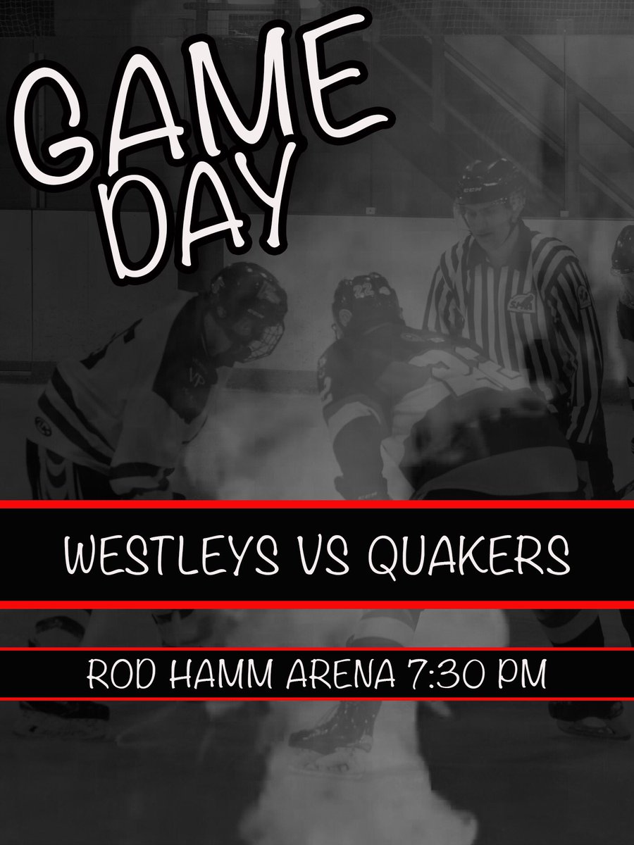 PJHLQuakers's tweet image. It’s Game Day!

Westleys vs Quakers

📍Rod Hamm Arena
⏰7:30 pm

Doors will open at 7:00 pm