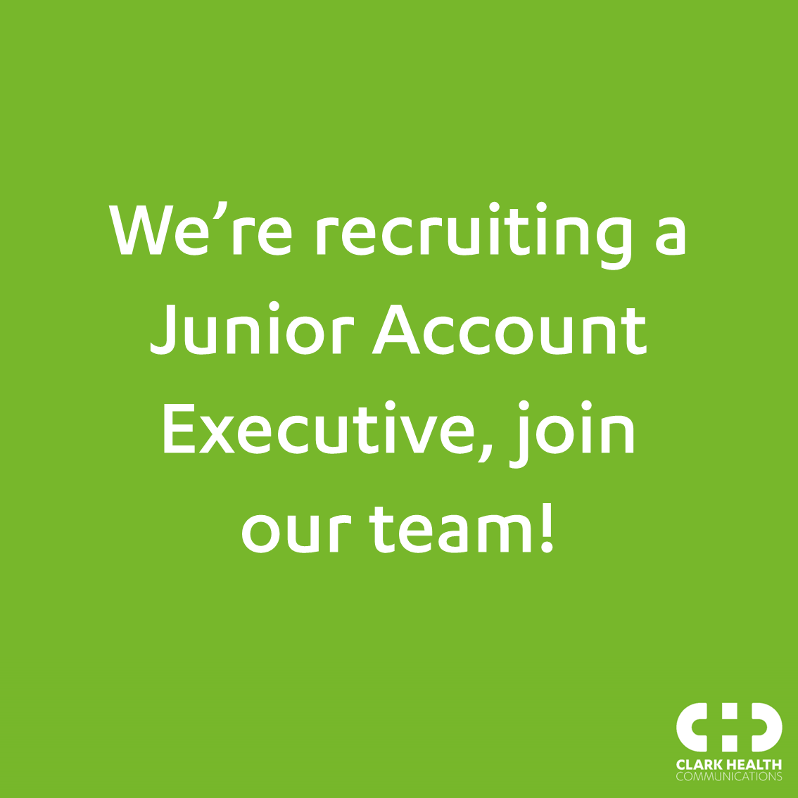 ClarkHealthComm's tweet photo. We are looking for a Junior Account Executive to join our team! We are amid an exciting period of growth and are looking for someone to jump in with both feet and get stuck in. 

See Georgie's and Emily's opinions on being a JAE at CHC below. 

Apply here: https://t.co/kMeVuYy6Z9 https://t.co/tDzEYmlNYU