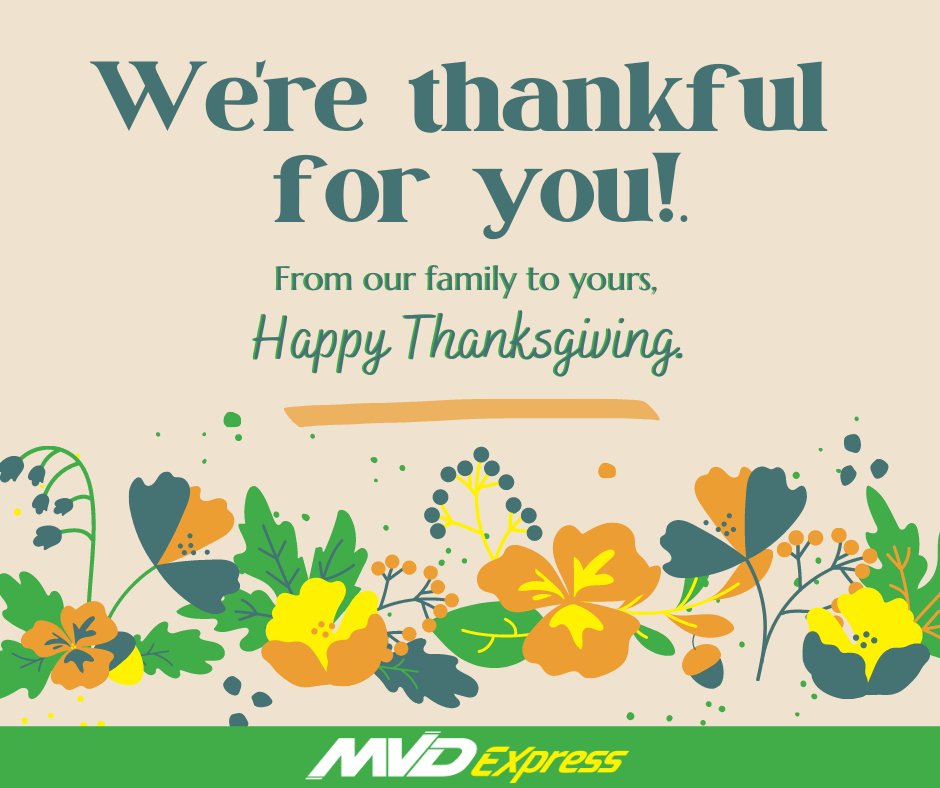 From our family to yours, please enjoy a safe and happy Thanksgiving holiday.
