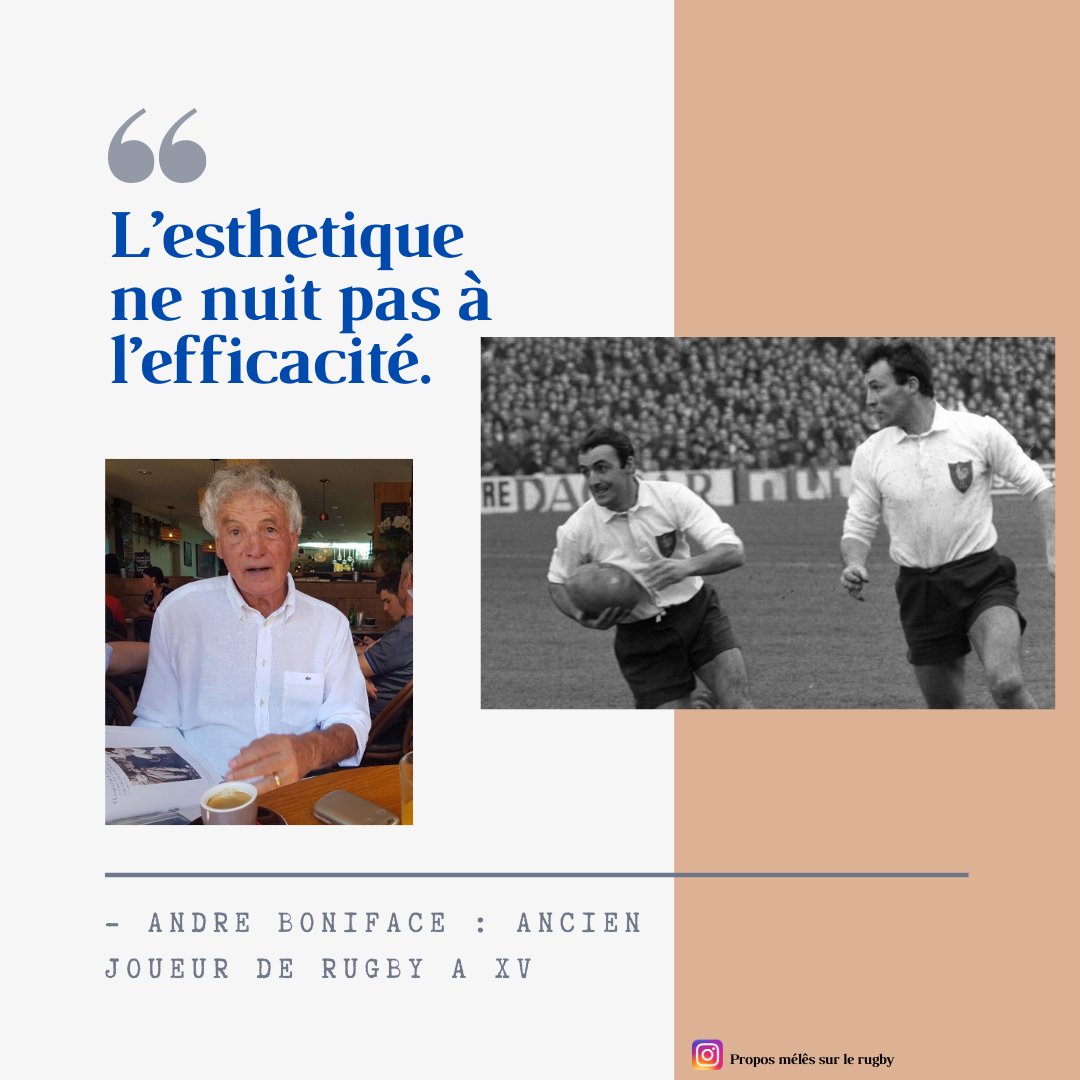 GilbertBeaubat1's tweet photo. "L'esthétique ne nuit pas à l'efficacité" André Boniface : ancien joueur de rugby à XV. https://t.co/FQBCRGzSJR