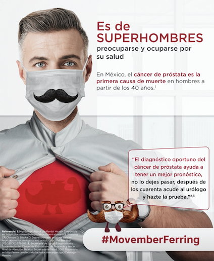 ferringmx's tweet photo. El cáncer de próstata es el segundo tipo de cáncer más común en hombres de todo el mundo y en México es la primera causa de muerte en hombres a partir de los 40 años. BIGOTÍZATE Y HAZTE LA PRUEBA 
.
#MovemberFerring #FerringMX  #ProstateCancer https://t.co/LRypnZeToh