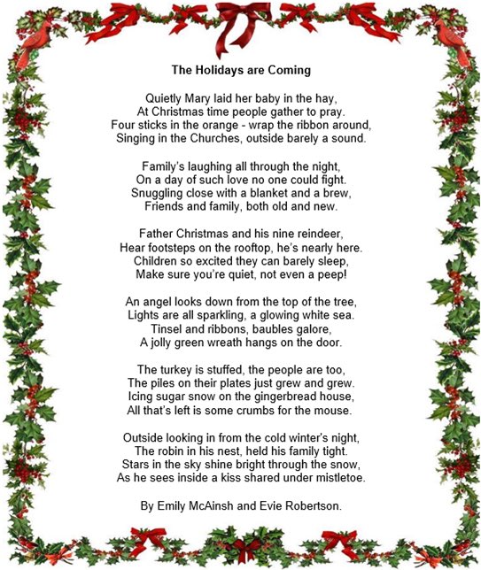 MissRobEHU's tweet photo. Really enjoyed creating this poem with @MissMcAinsh for our English specialism - feeling extra festive now ☺️ @EHU_FOE https://t.co/4nJR4X6TMG