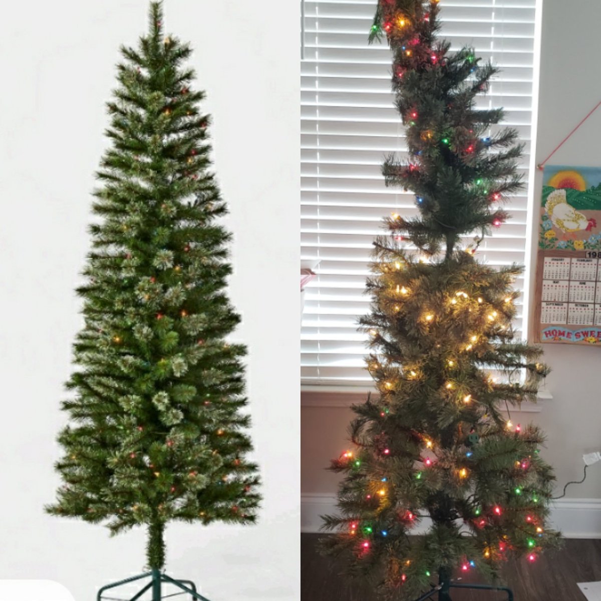 marisstar's tweet photo. @Target thanks a lot for making my 2020 complete. This tree is supposed to be all rainbow lights btw. #worstxmastree https://t.co/VXnIohKxs8